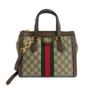 Gucci Ophidia GG Shoulder Bag Beige Black Leather